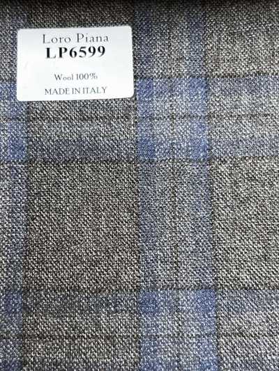LP6599 Loro Piana كاروهات بني × أزرق