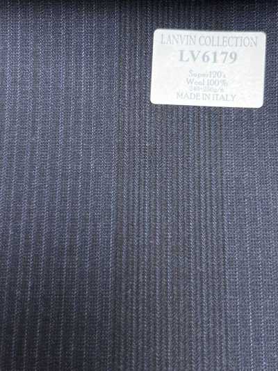LV6179 LANVIN COLLECTION Super120's مخطط أزرق بحري داكن