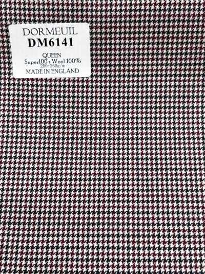 DM6141 DORMEUIL QUEEN Super100's أسود × أحمر بنقشة هوندستوث