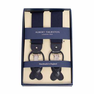 AT-NAVY Albert Thurston حمالات أزرق كحلي سادة 35MM
