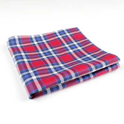RCF-01 منديل جيب بنقشة مربعات، Red/Navy Blue، مصنوع من قماش English Ringhart